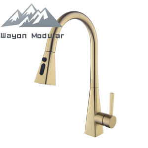 Robinet <span class=keywords><strong>de</strong></span> cuisine moderne Wayon en acier brossé noir, extractible, pour comptoirs en marbre - Product Image 6