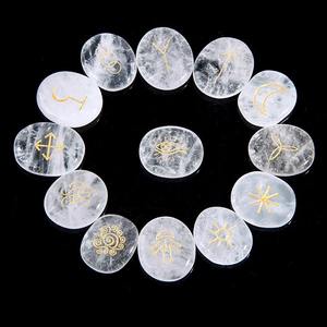 Cristales de lapislázuli, piedra de Palma, juego de piedras de runas naturales, símbolos vikingos, adivinación de adivinación, de piedras amuleto, 13 Uds., bolsa gratis - Product Image 6