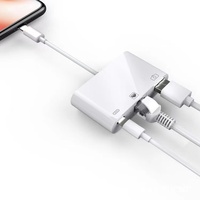 8-Pin zu RJ45 Konverter Netzwerkkarte 100M Gigabit Internet Laden Drei-in-Eins Live-Kabel-Konverter USB-Hub für iPhone