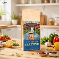 YOUYI Sac d'emballage pour café refermable, noir mat et or, de qualité alimentaire, avec impression numérique personnalisée