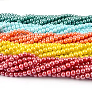 top sell custom jewelry round beads colorful and Highlight pearl beads for jewelry making