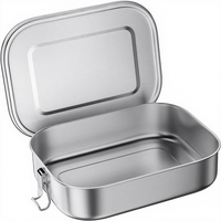 Personalisierte Bento-Lunchbox Auslaufsicher Große Verschlussclips Mikrowellengeeignete Lunchbox Edelstahl Isolierte Lunchbox für Erwachsene
