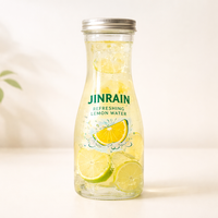 Bouteille en plastique transparente de 500 ml avec logo personnalisé, pour eau, jus, lait, boisson fraîche, conteneur à large ouverture pour jus, thé, café