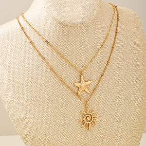 Mode été nouvel alliage étoile soleil empilé tournesol collier pour femmes - Product Image 5