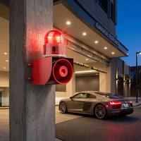 Alarma de Seguridad Industrial de Alto Rendimiento con Microondas de Inducción, Sirena de Advertencia con Luz Estroboscópica de 120dB para la Seguridad en Muelles de Carga