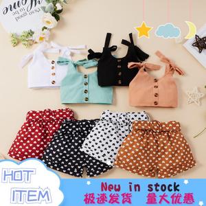 Conjunto <span class=keywords><strong>de</strong></span> Dos Piezas <span class=keywords><strong>de</strong></span> <span class=keywords><strong>Ropa</strong></span> para Niñas Treasure Salary Southeast New: Camiseta con Tirantes y Pantalones Cortos, Traje <span class=keywords><strong>de</strong></span> Verano para Niñas - Product Image 5