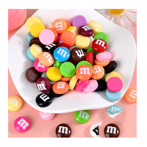 HENGXIN Hot Selling DIY Ornamente Zubehör 3D Mini Multi color <span class=keywords><strong>M</strong></span> Schokoladen tropfen Harz Charms für Schleim füller Handwerk - Product Image 2