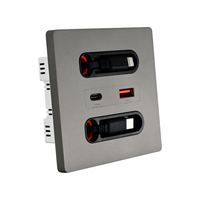 Prise murale USB universelle à charge rapide avec ligne de charge Prise de charge de téléphone portable Type-C