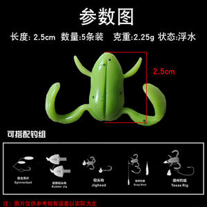 Vente chaude coups de pied grenouille 2.2g 6.2g 13g cuillère à eau grenouille poisson noir spécial tuer TPE tonnerre grenouille leurre de pêche noir - Product Image 3