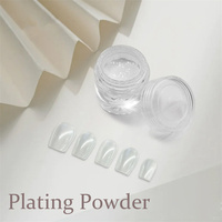 Ongles blanc perle paillettes surligneur poudre chatoyante haute brillance pigmentée manucure étincelle miroir transparent poudre pour nail art