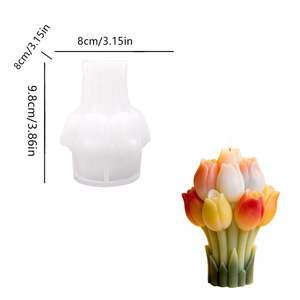 Stampo <span class=keywords><strong>per</strong></span> <span class=keywords><strong>Candele</strong></span> a Forma di Tulipani <span class=keywords><strong>per</strong></span> la Realizzazione di <span class=keywords><strong>Candele</strong></span>, Stampo 3D in Silicone <span class=keywords><strong>per</strong></span> Resina, Gesso, Argilla Polimerica, Decorazione <span class=keywords><strong>per</strong></span> la Casa, Stampo in Silicone Bouquet di Tulipani - Product Image 2