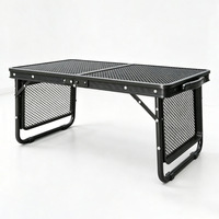 Table pliante en maille pour l'extérieur, table de pique-nique portable pour barbecue, en alliage d'aluminium, 40x60cm, hauteur réglable, table de camping pour le glamping