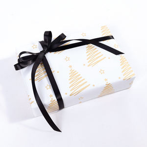 New Design <b>Christmas</b> Gift Roll Wrap Set Brush Gold Paper 43*300 cm - Product Image 1