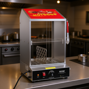 Vevor Commercial – Cuiseur vapeur électrique à hot-dogs à 2 niveaux, 39 Qt, avec portes coulissantes et unité de maintien au chaud - Product Image 2