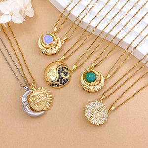 Collana con Design Sole e <span class=keywords><strong>Luna</strong></span>, Collana Magnetica Luminescente Giorno e Notte per Coppie - Product Image 4