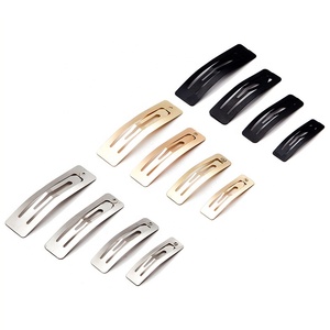 5 6 7 8cm Qualität Basic <span class=keywords><strong>DIY</strong></span> Haarschmuck Schmuck Silber Schwarz Gold Rechteck Kanal Metall verschluss Snap Haars pange für Haare - Product Image 1