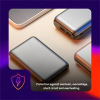 Portable Mini 10000mAh Voyage Power Bank Ultra Mince Charge Rapide 20W Puissance De Sortie Sans Fil Charge LED Affichage Type-C