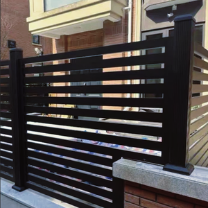 Modern 7ft 3D Model Estate Fence Panels Easy Installation Horizontal Slat Privacy Garden Yard Aluminum Alloy Home Trellis - Product Image 3