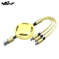Kabel Pengisian Daya Multi Nilon Dikepang 3 Dalam 1 Kabel Pengisian Usb Kabel Pengisi Daya Usb 3 Dalam 1 untuk Ponsel