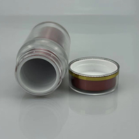 Bouteille en acrylique à double paroi épaissie de qualité alimentaire pour capsules, comprimés, poudres, compléments alimentaires, avec logo personnalisé