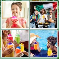 Mini-barils mexicains en plastique de 1L, couleurs assorties, pour Michelada, 32oz, avec paille et couvercle, pour Fiesta Vitroleros
