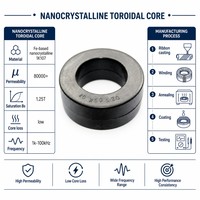Noyau toroïdal nanocristallin anti-saturité à perméabilité constante, protection CT OEM