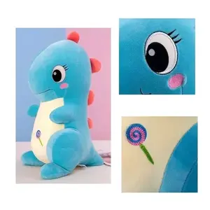 Lindo Peluche de Dinosaurio de Terciopelo Azul, 40 cm, Animal de Peluche Abrazable con Relleno de Algodón Suave, Hipoalergénico, Ideal para Niños - Product Image 4