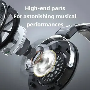 <span class=keywords><strong>FiiO</strong></span> JT1 3,5mm 50mm Controladores de diafragma Micrófono Sonido de alta fidelidad <span class=keywords><strong>Auriculares</strong></span> de estudio con cable para jugadores de PC PS4 Controladores de metal de 50mm para - Product Image 3