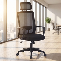 Chaise de bureau ergonomique en maille Kabel avec appui-tête réglable, design moderne, base pivotante
