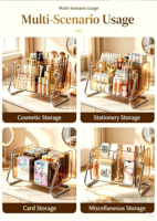 Organisateur de bureau transparent anti-poussière moderne, épais, à plusieurs niveaux, gain de place, pour cosmétiques et soins de la peau