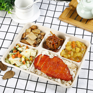 Free Sample Manufacturer Disposable Lunch Box with 6 Compartments Paper Lunch Box White Partition