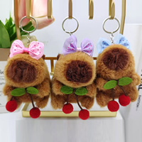 Nouveau porte-clés Capybara tendance de 4 pouces, super doux, en peluche type ours mignon, pendentif en coton PP, vente en gros, poupées en peluche pour machine à griffes