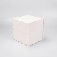 Boîte cadeau en carton pliable écologique et recyclable, blanche, avec laminage mat, en carton gris, commandes personnalisées non acceptées