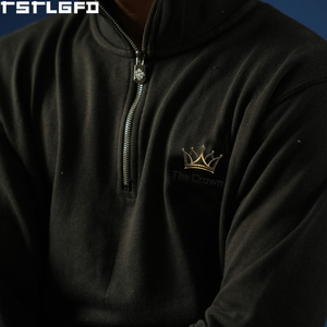 Cut And Sew Mock Neck Quarter Zip Sweatshirt Men Heavyweight Print <b>Jumper</b> Men'S Hoodies&Sweatshirts Clothing Manufacturers Bulk - Product Image 2