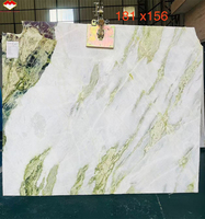 Usine Yunfu marbre blanc personnalisé avec des veines vertes grandes dalles pour salle de bain vanité bassin marbre meubles décoration