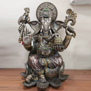 Statua di Ganesha in Bronzo Grande per Decorazione Giardino, Scultura Religiosa Indiana del Signore <span class=keywords><strong>Ganesh</strong></span> in Rame - Product Image 2