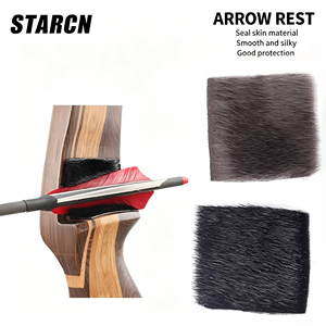 STARCN Reposaflechas de Pelo Liso para <span class=keywords><strong>Arcos</strong></span> Recurvos y Tradicionales, Almohadilla de Pelo Autoadhesiva para Protección de Plumas - Product Image 1