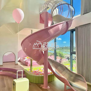 Tobogán Espiral de Acero Inoxidable Color Blanco Moetry, Plataforma Giratoria de 360 Grados, Tobogán Metálico en Espiral para Interiores y Exteriores, Uso Comercial - Product Image 3