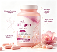 Capsules de collagène multi-peptides en marque privée OEM pour la peau, les cheveux, les ongles et les articulations