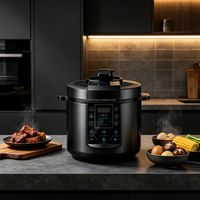 Cuisinière à pression électrique avec verrouillage de sécurité, multifonction, cuve intérieure antiadhésive, libération automatique de la pression