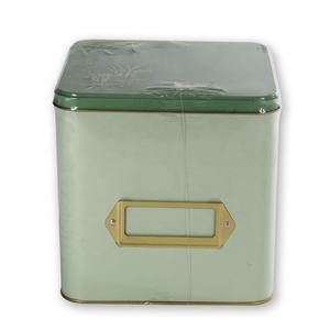 Custom Square 4x6.2 Inch Food Grade Tinplate <strong>Box</strong> Empty Decorative Metal Canister Card Dividers Offset Printing <strong>Recipe</strong> Bread - Product Image 3