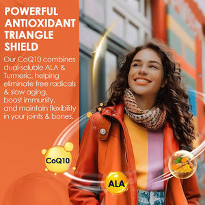 Capsules de CoQ10 et d'extrait de racine de curcuma de haute qualité pour favoriser la santé cardiaque et cérébrale - Product Image 5