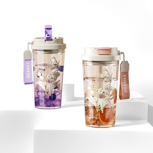 Alta calidad 2024 nueva taza de agua protección del medio ambiente paja taza portátil taza de plástico de alta calidad botella de agua de lujo ligera - Product Image 2