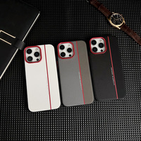 Étui de téléphone en cuir PU color block antichoc pour iPhone 17 16 15 Pro Max Samsung Google Pixel 9