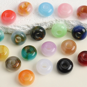 Cuentas de Resina Acrílica de 14 mm con Orificio Grande para la Fabricación de Joyas, Decoración de Zapatos, Botones para Prendas de Vestir, Venta al por Mayor - Product Image 5