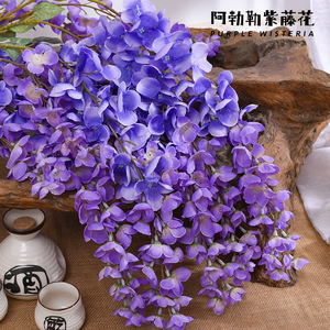 Guirnalda de flores artificiales de glicinia Stupid Bird, ramas largas colgantes, flores de seda de plástico para decoración del hogar, fotografía de bodas - Product Image 4