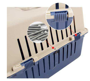 Havayolu onaylı köpek kedi sandık, Pet hava seyahat taşıyıcısı, ağır plastik inşaat, gri ve mavi, 31.5 "L X 22.0" W X 23.0 "<span class=keywords><strong>H</strong></span> - Product Image 4