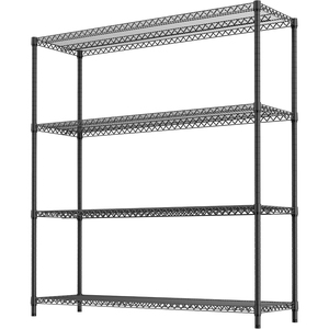 MZG Heavy Duty 2800 LBS Matte Black Finish Wide 4 Tier Kitchen <b>Wire</b> Shelving Metal Storage <b>Shelves</b> Rack Unit - Product Image 6