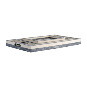 Vassoio da letto a righe con manici decorativi moderni, vassoio da caffè, vassoi portaoggetti per l'arredamento della casa - Product Image 2