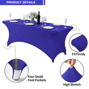 Nappe de table rectangulaire extensible en spandex imprimée sur mesure pour la vente en gros - Product Image 2